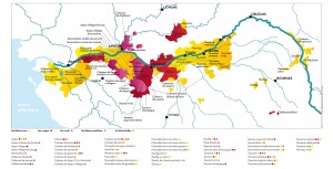 Carte des vins AOC du Val de Loire